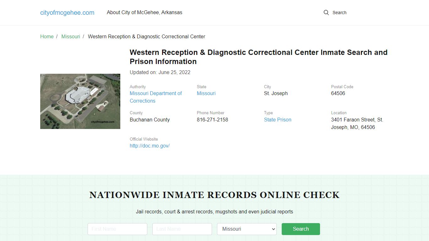 Western Reception & Diagnostic Correctional Center Inmate Search ...